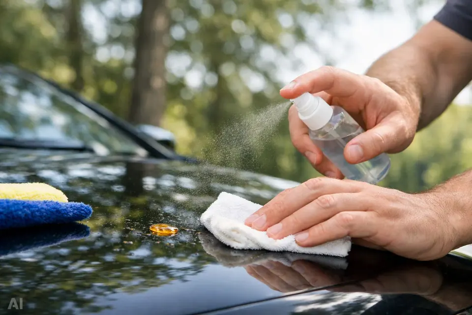 Baumharz vom Auto entfernen ohne Lackschäden – Symbolbild (KI-generiert)