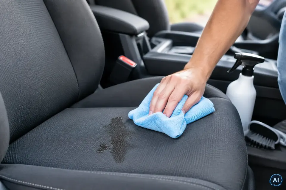 Hartnäckige Autositzflecken richtig entfernen – Symbolbild (KI-generiert)