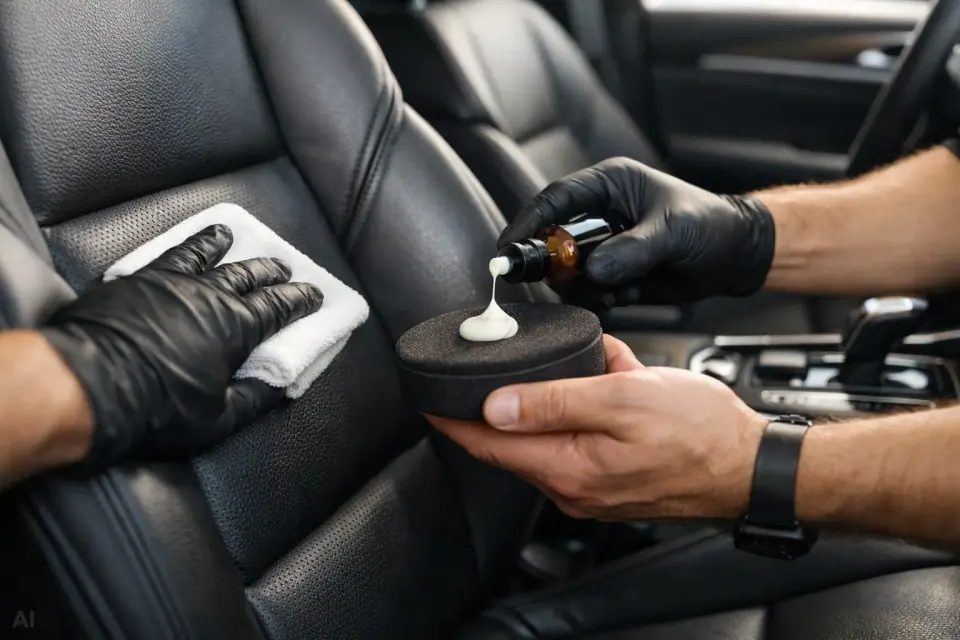 Lederpflege Auto professionell richtig durchführen – Symbolbild (KI-generiert)