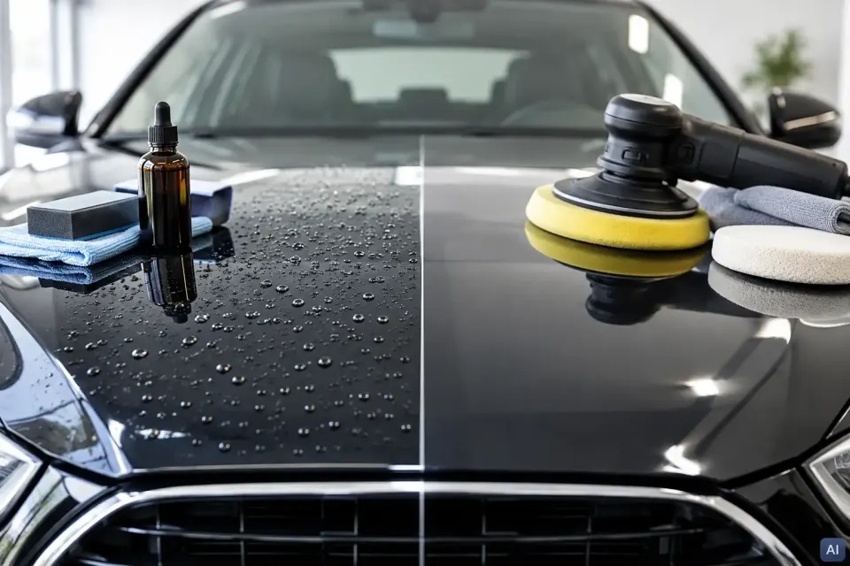 Nanoversiegelung oder Politur am Auto wählen? – Symbolbild (KI-generiert)