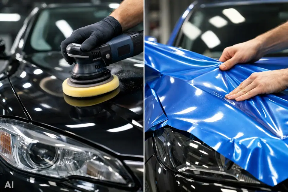 Politur oder Folierung am Auto: Was passt? – Symbolbild (KI-generiert)