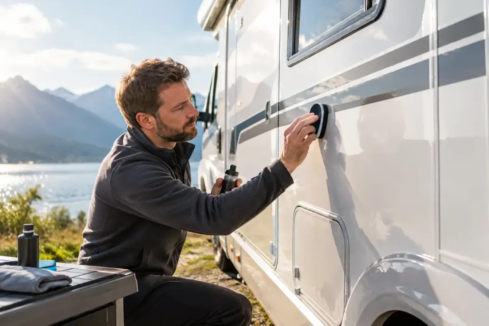 Wohnmobil Versiegelung für langanhaltenden Schutz – Symbolbild (KI-generiert)